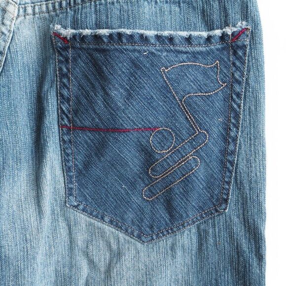 Arme Welcome to the Hood "Victory" Vintage Streetwear Denim Shorts Men's 36 RARE - Picture 9 of 12